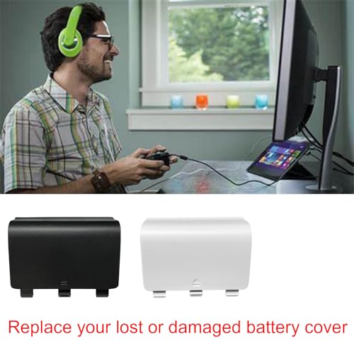 Dakexiong 4 Pack Battery Back Cover for Xbox One/S/X Controller [NOT for Xbox SeriesS/X],Replacement Battery Back Shell Covers Compatible with Xbox One/S/X Controllers (Black&White) - color: Black&White