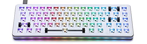 Drop ALT Mechanical Keyboard — 65% (67 Key) Gaming Keyboard, Hot-Swap Switches, Programmable Macros, RGB LED Backlighting, USB-C, Doubleshot PBT, Aluminum Frame (Barebones, Gray) - color: Space Gray, style: Barebones