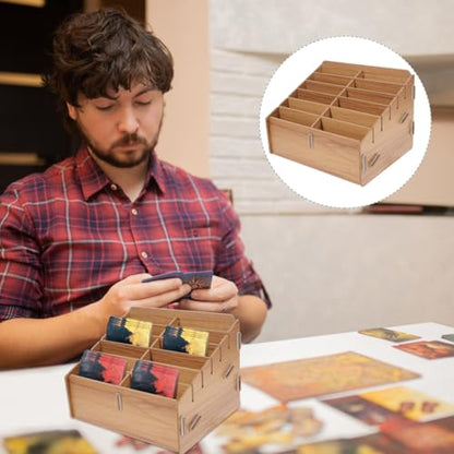 MAGICLULU Portable Multi-Grid Card Sorter Box 12-Compartment Card Storage Organizer Case for Trading Cards Game Supplies 8.66X6.29X5.51 Inches