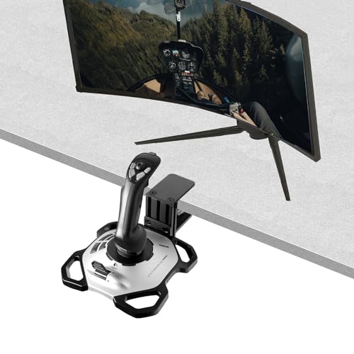 HUYE Steel Clamp-on Flight Stick Desk Mount Bracket Designed for Turtle Beach VelocityOne Flightstick & Logitech G Extreme 3D Pro Joystick, Adjustable Desk Mount (Flight Stick Not Included) - 2 Pack - color: 2 Pack