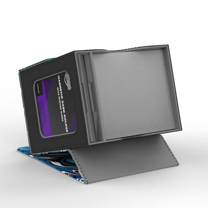Realm Guard TCG/MTG Commander 100+ Card Art Deck Box With Storage (Blue/White) - style: Blue White
