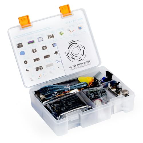ELEGOO UNO R3 Project Super Starter Kit with PDF Tutorial for Beginners | Compatible with Arduino, 22+ Hands-on Projects, Upgraded Starter Kits with Power Supply, STEM, DIY Basic Circuit Building