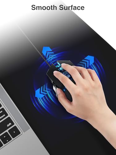 Wireless Charging Mouse Pad, 31.5"x11.8" Large Desk Mat, Smooth Glide | Waterproof Mousepad, Stitched Edge, Non-Slip Rubber Base, Desk Pad Computer Keyboard Mat, No Adapter - color: Black-31.5"x11.8"