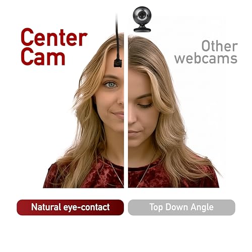 Center Cam V2 Center-Mounted Webcam — The Original Eye Contact Webcam, 1080p HD, Flexible Arm, for Zoom/Teams/Meet, Mac/PC/Linux