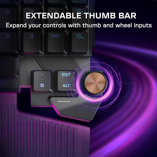 Turtle Beach Command Series KP7 Compact Hall-Effect Gaming Keypad | Extended Thumb Bar, Low-Profile Hall-Effect Switches, Rapid Trigger, Double Shot PBT Keycaps, 8K Polling, Per Key RGB, Black - style: KP7 Keypad