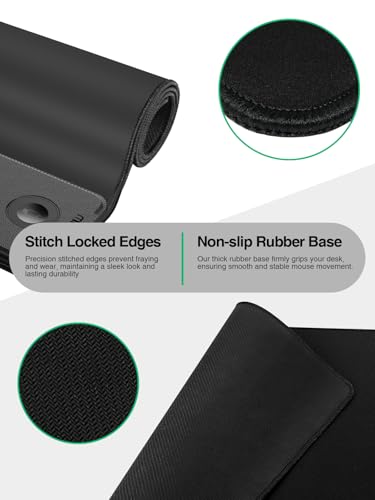 Mouse Pad with Magnetic Wireless Charging, Large Desk Mat, Non-Slip Mouse Mat, Keyboard Pad for Gaming, Desk, Office, PC - color: Black-Right Magnetic 3-C-31.5x15.8"w/ Wall Charger