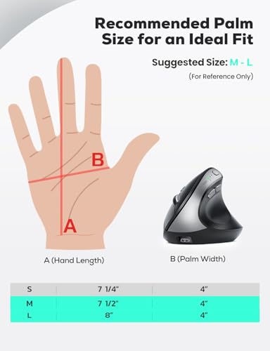 Nulea MD280 Ergonomic Vertical Wireless Mouse - Bluetooth & 2.4G Dual Mode, 4 Adjustable DPI 800/1200/1600/2400, Rechargeable, Silent Clicks, No Lag, 6 Buttons - Perfect for Laptop, Desktop Black - color: Black