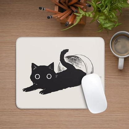 Cute Black Cat Mouse Pad,Kawaii Anime Cat Mouse Pads for Wireless Mouse Desk Accessories,10"X8" Travel Mousepad with Non-Slip Rubber Base, Stitched Edge Mouse Pads for Desk,Computers,Laptop,Office - color: S-9