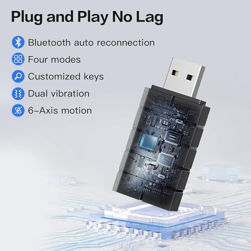 8BitDo Wireless USB Adapter 2 for Switch/Switch 2/Pro Controller, Windows PC, Mac & Raspberry Pi, Compatible with Xbox Series X & S, Xbox One Bluetooth, PS5 Controller-Black，OTG Cable - color: USB Adapter2-Black+OTG