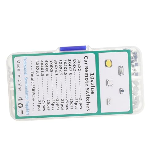 Zerodeko 250pcs Push Button Switches for Arcade Game Parts Replacement Tactile Momentary Switch Kit for Car Automotive