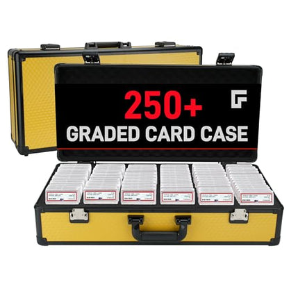 6 Row 250+ TSA Combination Lock Trading Deck Cases Graded Card Case Psa Graded Card Storage Box Psa Slab Case (Hexagonal prism, YELLOW) - color: YELLOW