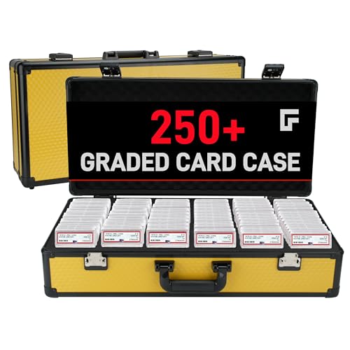 6 Row 250+ TSA Combination Lock Trading Deck Cases Graded Card Case Psa Graded Card Storage Box Psa Slab Case (Hexagonal prism, YELLOW) - color: YELLOW