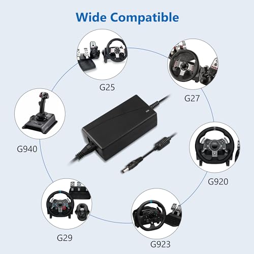 Replacement for Logitech G920 G29 Power Supply, 24V Power Adapter for Logitech Driving Force Racing Wheel G923 G25 G27 G940 GT Racing Wheel APD DA-42H24, AD10110LF, 190211-0010