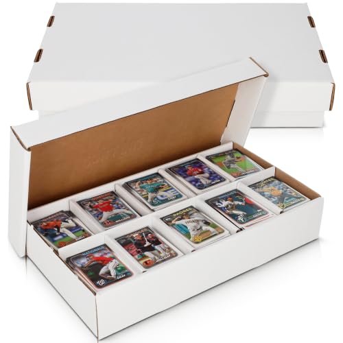 BCW Sorting Tray Storage Box - 2ct | 10-Cell Card Sorting Box for Sports, Pokémon & TCG Collections | Holds 1,000+ Cards | Sturdy Corrugated Cardboard Card Storage Organizer - size: 2 Pack