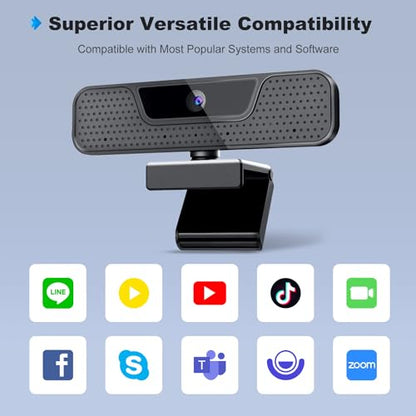 ToLuLu 4K Auto Focus Webcam for PC, 4 AI Noise-Canceling Mics UHD Web cam | Auto Light Correction, 85°FOV Computer Web Camera, USB Plug&Play Webcam with Tripod & Privacy Cover Works w/Zoom/Skype/Google - style: 4K Autofocus Webcam with Cover & Tripod