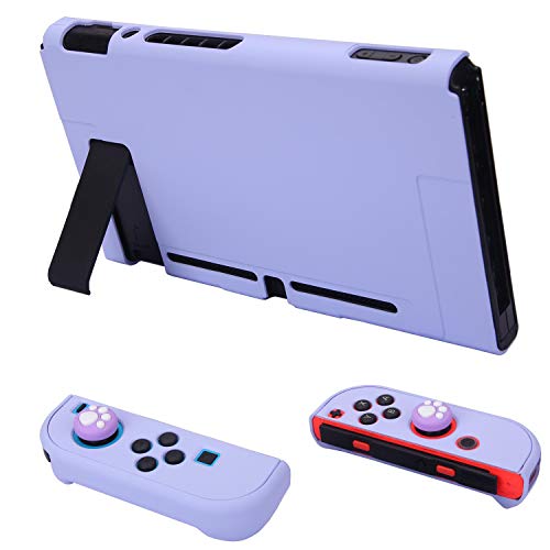 COMCOOL Dockable Case for Nintendo Switch 3 in 1 Protective Cover Case for Nintendo Switch and Joy-Con Controller with Screen Protector and Thumb grips - Purple - color: Purple