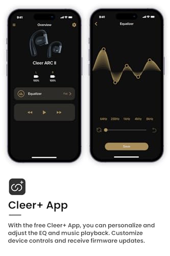Cleer ARC II Open Ear Headphones, True Wireless Ear Buds with Dual Mic, Sweat Resistant, Multi-Point Connect, 35 Hrs Playtime, Secure Fit, Bluetooth 5.3 Earbuds with Ear Hooks, Preset EQs, Blue - color: Blue
