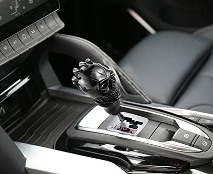 Skull Car Shift Knob Manual Gear Lever Stick Shifter Handle | Weighted Resin Skull Head Gear Shift Grip, Hot Rod Style Racing Modification Fit Most Manual Transmission Vehicles, Black - color: Black