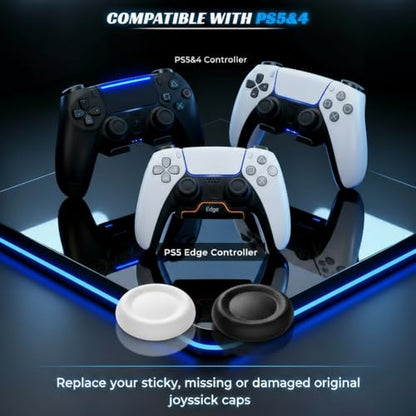 Ferkurn Replacement Thumb Grips Cap Compatible with PS5/4 Controller Edge Accessories, Anti-Slip Anti-Stickiness Anti-Scratch Joystick Caps Controller Thumbstick Grips Replacement Button, Repair Part - color: Red