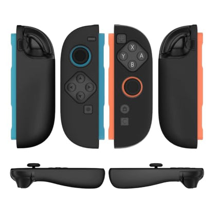 TNP JoyCon Cover for Nintendo Switch 2, Silicone Controller Case, Black | 2-Piece Anti-Slip Skin Set for Left and Right Joy-Con 2 Controllers with Matching Thumb Grip Caps; Controllers Not Included - color: Black
