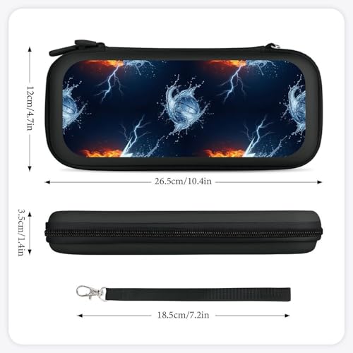 PPIKTC Carrying Case for Switch, Ice Water Fire Flame Basketball Protective Travel Storage Bag, Hard Shell Game Holder Organizer with 15 Game Cartridges - color: Design (338)