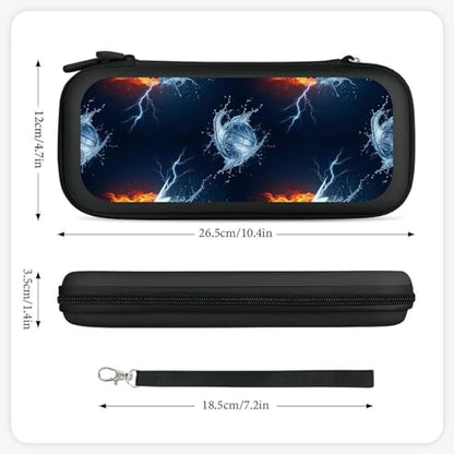 PPIKTC Carrying Case for Switch, Ice Water Fire Flame Basketball Protective Travel Storage Bag, Hard Shell Game Holder Organizer with 15 Game Cartridges - color: Design (338)