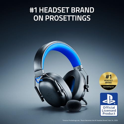 Razer BlackShark V3 X HyperSpeed Wireless Gaming Headset for PS5: 50mm Drivers - Cardioid Mic - 2.4 GHz, Bluetooth - Works with PC, Mac, Nintendo Switch, Smartphone - Long Battery Life - Black - color: Black, style: PS5