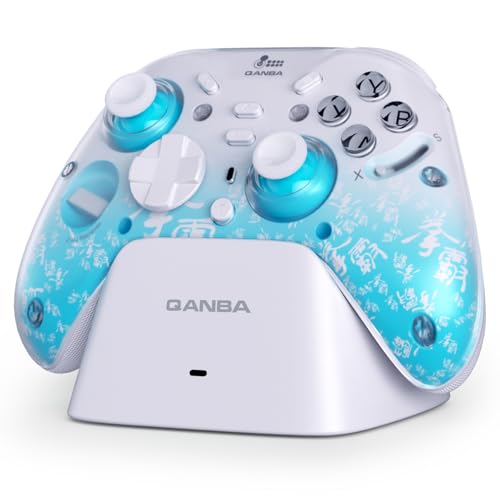 Qanba Phantom Multi-Mode Smart Wireless Controller for Windows PC and Android and iOS and TV，PC Controller With Hall-Effect Joysticks，Tri-Mode Connection (2.4G/Bluetooth/Wired), 1000Hz Polling Rate, Dual Vibration Motors, 6-Axis Gyro, Programmable Back Bu