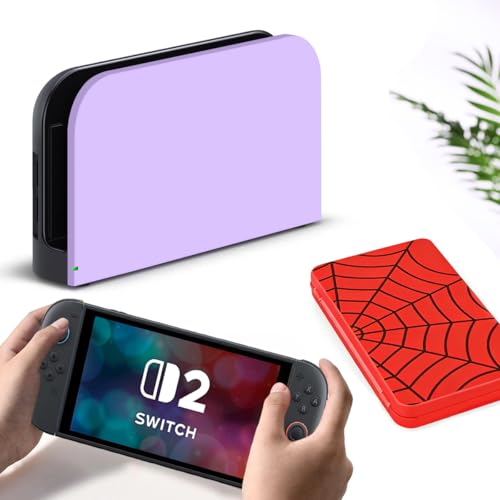 Switch 2 Dock Cover, Custom Faceplate Cover for Nintendo Switch 2 Charging Docking Station Scratch-Resistant & Abrasion-Resistant Hard PC Shell Protector, Purple - color: Wisteria Purple
