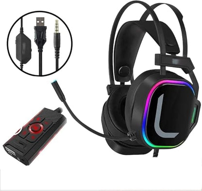 Wired Gaming Headset, Computer Headphones with Microphone/Mic Noise Cancelling, Headset with Noise Canceling Mic - Black