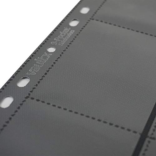 Vault X 9 Pocket Side Loading Pages (50 Pack) 900 Cards for 3 Ring Binder | Fits any 3-ring binder. 50 double-sided side-loading 9-pocket pages hold 900 cards. Acid-free, crystal-clear, no-tear.