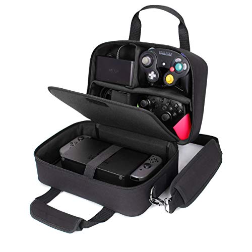 USA Gear Sling Bag Compatible with Nintendo Switch 2, Dock Station, Gamecube / Pro Controller, Joy Cons & more Nintendo Switch 2 Accessories - Customizable Interior, Shoulder Strap - Black - color: Black