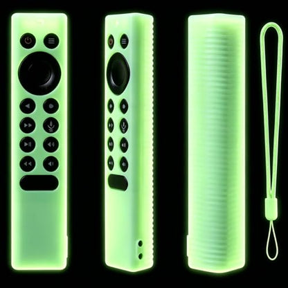Silicone Protective Cover for NVIDIA Shield TV Pro/4K HDR Remote Controller Series, Light Weight Kids-Friendly Silicone Skin Anti-Slip/Shockproof with Hand Strap - color: Glow Green