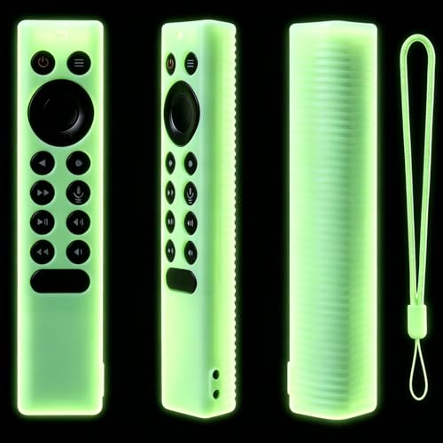 Silicone Protective Cover for NVIDIA Shield TV Pro/4K HDR Remote Controller Series, Light Weight Kids-Friendly Silicone Skin Anti-Slip/Shockproof with Hand Strap - color: Glow Green