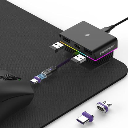for G Pro X Superlight 2 Gaming Mouse Fast Charging Dock for Razer Viper V3 Pro (2024), PRO X Superlight 2 Lightspeed and Universal USB C Mouse Magnetic Desktop Charger RGB Gaming Room/Man Cave