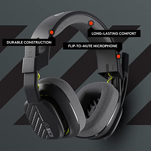 Logitech G Astro A10 Gen 2 Cross-Platform Wired Gaming Headset - Black/Xbox | 3.5mm Headphone Jack, 32mm Drivers, Flip-to-Mute Mic, Over-Ear Cup Design - color: Black/Xbox Edition