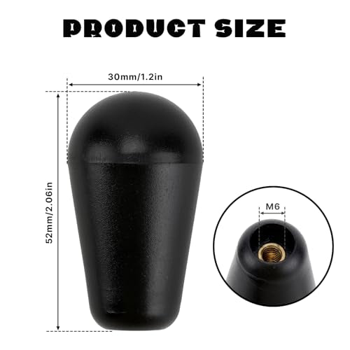 Gallipower 2Pcs Black Ellipse Oval Joystick Head,Arcade Joystick Ball Top Handle Rocker Round Head,Arcade Kit DIY Replacement Parts - color: style 9