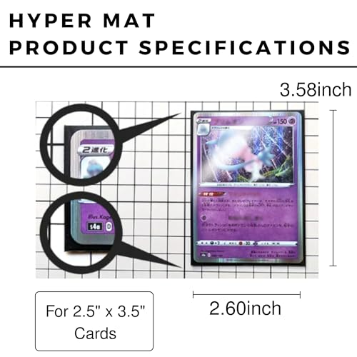 [2 Pack] Hyper Matte Sleeves Black (66×91mm / 2.5" x 3.5", 128 pcs) Card Sleeves + 1 Acrylic Trading Card Display Stand | Made in Japan | Gift Set | Perfect for Standard Size Trading Cards - color: Black