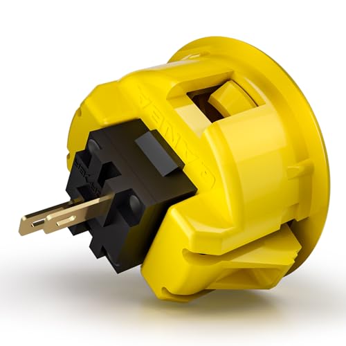 QANBA D-lite Arcade Button Original Buttons Snap-In Joystick Arcade Buttons for DIY arcade machines 30mm Push button switch(Boxed）(30mm Yellow（DL11) 24 Pcs) - size: 30mm Yellow（DL11) 24 Pcs