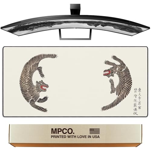 MPCO. Original Large Gaming Desk Mat – 36" x 17" Duraglyde Ukiyo-E Taguchi Full Desk Mouse Pad for Smooth Precision – Non-Slip, Washable Extra-Large PC Mouse Pad for Gaming Sessions - color: Taguchi - DuraGlyde, size: 36L x 17W inches