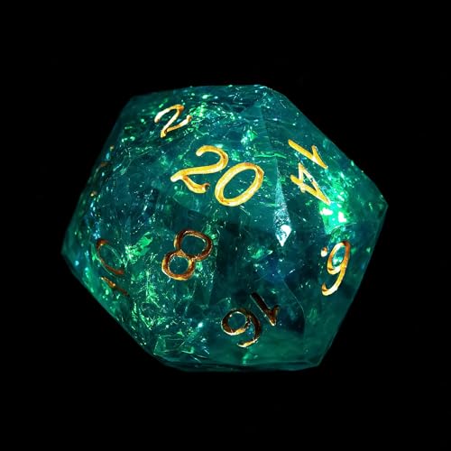 7PCS DND Dice Set,Transparent Sharp Edge Dice Set D&D RPG Polyhedral Die,for Dungeons and Dragons TTRPG Games Roleplaying Games,with Gift Box(Cyan) - color: Galaxy Cyan