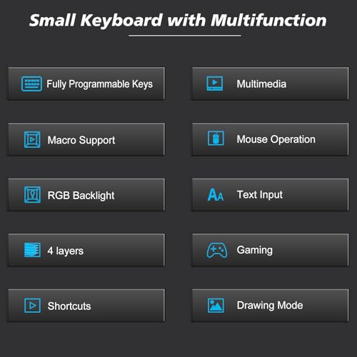 Koolertron One Handed Macro Mechanical Keyboard,Blue LED Backlit Portable Mini One-Handed Mechanical Gaming Keypad OSU! Keyboard 9 Fully Programmable Keys (9 Keys/Black/Pink LED) - style: 9 Keys/Black/Pink LED