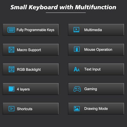 Koolertron One Handed Macro Mechanical Keyboard,Blue LED Backlit Portable Mini One-Handed Mechanical Gaming Keypad OSU! Keyboard 9 Fully Programmable Keys (9 Keys/Black/Pink LED) - style: 9 Keys/Black/Pink LED