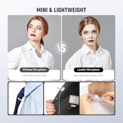 NEEWER 2 Pack Lavalier Lapel Microphone Compatible with Rode Wireless GO II 2 DJI Wireless Mic Transmitter, Omnidirectional Condenser Wired Clip On Lav Mic for Stage YouTube Live Streaming, CM5, White - style: CM5(2-Pack&White)w/3.5mm TRS Plug