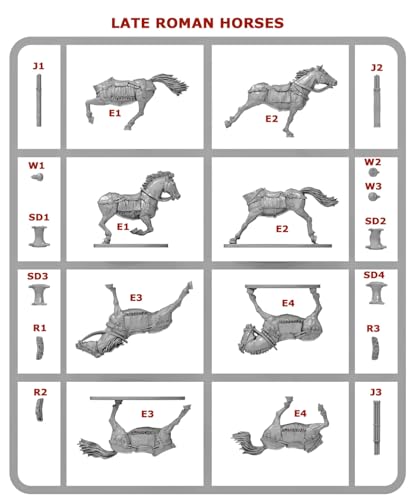 Wargames Delivered - Victrix Late Roman Armoured Cavalry 28mm Miniatures with Bonus Miniature STL Download - 12 Detailed Riders & Horses, Customizable with Swords, Javelins, Spears for Tabletop