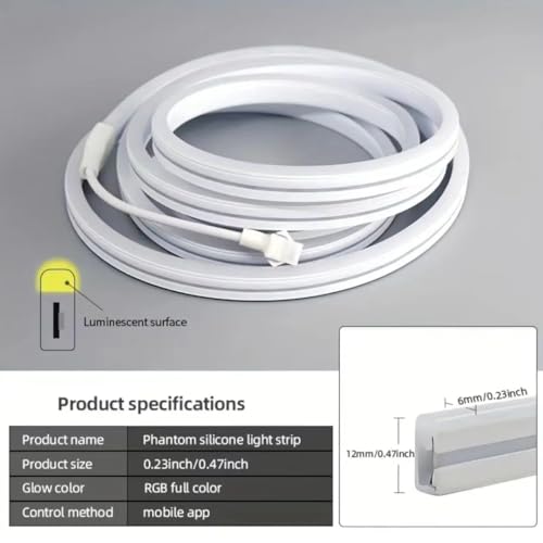 9.8FT USB LED Neon Rope Light,Smart RGB IC Led Strip Lights for Bedroom,Music Sync LED Neon Light Strip,APP and 24Keys Wireless Remote,DIY Ideas,Gaming Room,Home Decorations,Christmas Gift