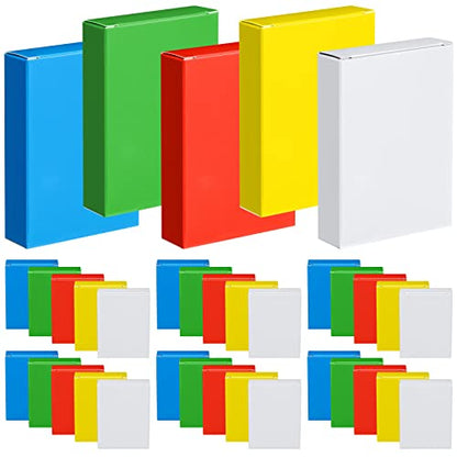 Jexine 50 Pieces Playing Card Box Deck Boxes Empty Playing Case Card Holder Bulk Organize Storage Board Game Box Fits Baseball Trading (Red,Yellow,Green,Blue,White) - color: Red, Yellow, Green, Blue, White