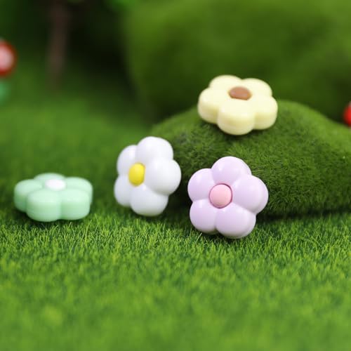 Switch Joycon Thumb Grips Caps, 4 PCS Cute Kawaii 3D Silicone Analog Thumbstick Button Cover Compatible with Nintendo Switch Lite/OLED Joystick Caps (Morandi Flowers) - color: Morandi Flowers