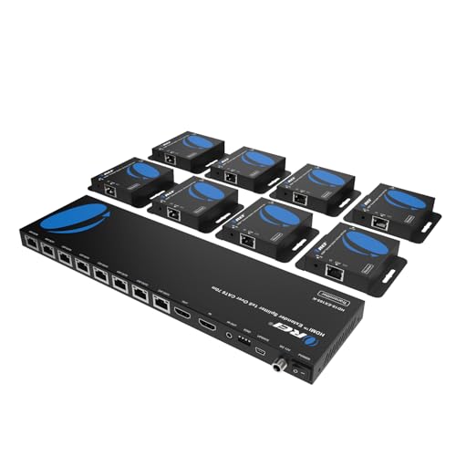 OREI 4K 1x8 HDMI Extender Splitter Multiple Over CAT 6/7 Cable with EDID management - 4K@30Hz upto 165ft and 1080p@60Hz upto 230ft- Loop Out - style: 1x8 HDMI Extender