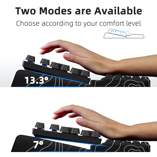 Ospelelf Tilt Keyboard Stand with Wrist Rest, Comfy Ergonomic Keyboard Riser Holder for Office Home - color: Terrain